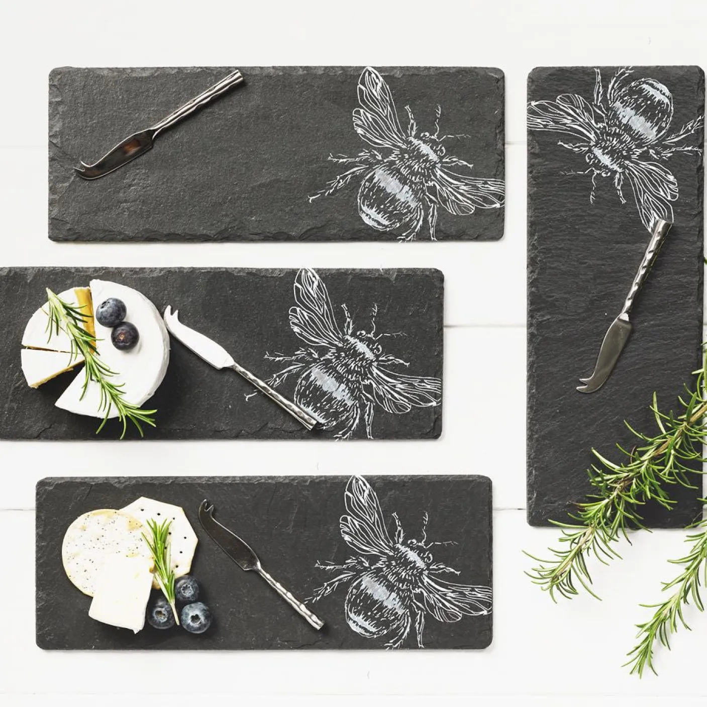 Bee Mini Cheese Board and Knife Set of 4