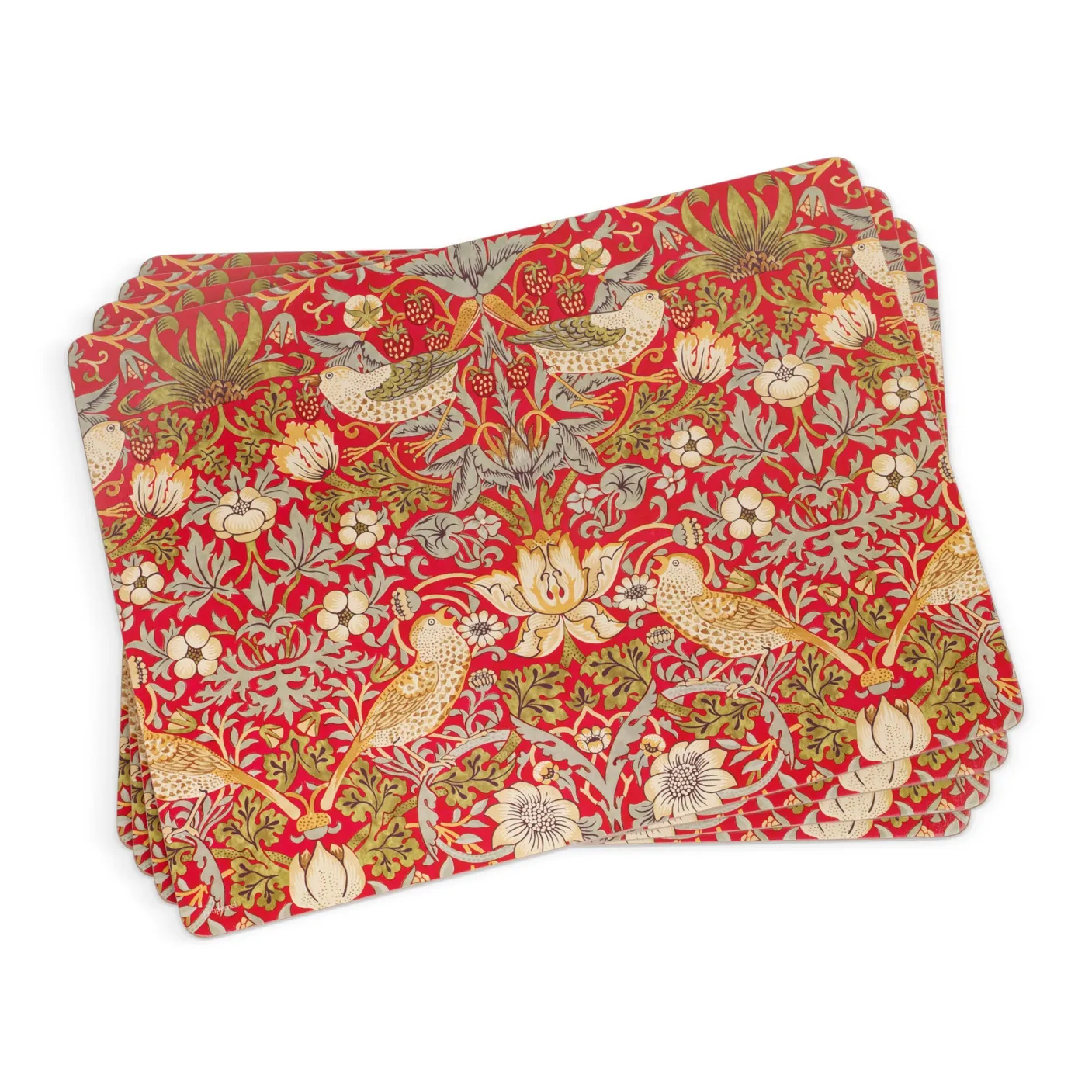 Spode Morris and Co Strawberry Thief Red Placemats - Set of 4