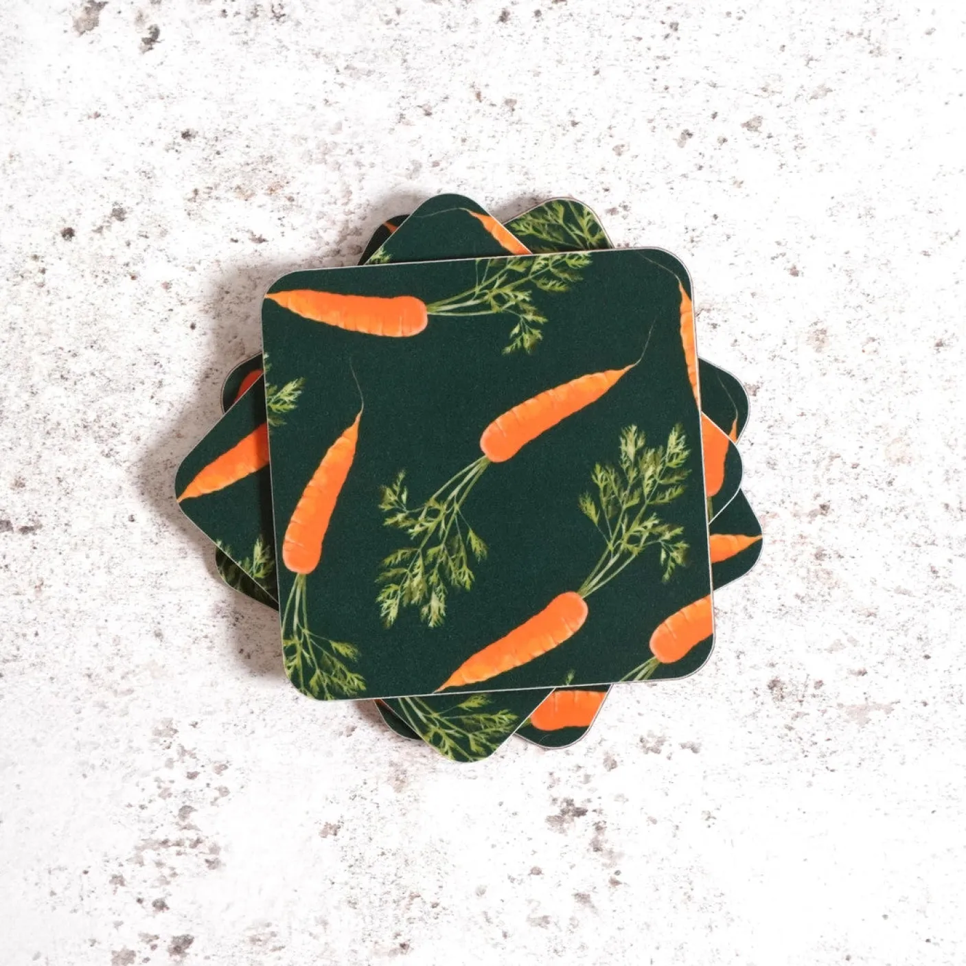 Carrot Coaster Set by Corinne Alexander