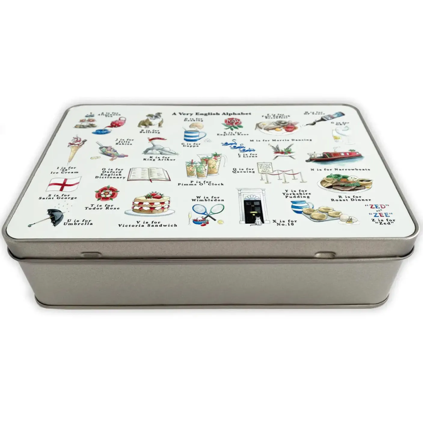 A Very English Alphabet Storage Tin