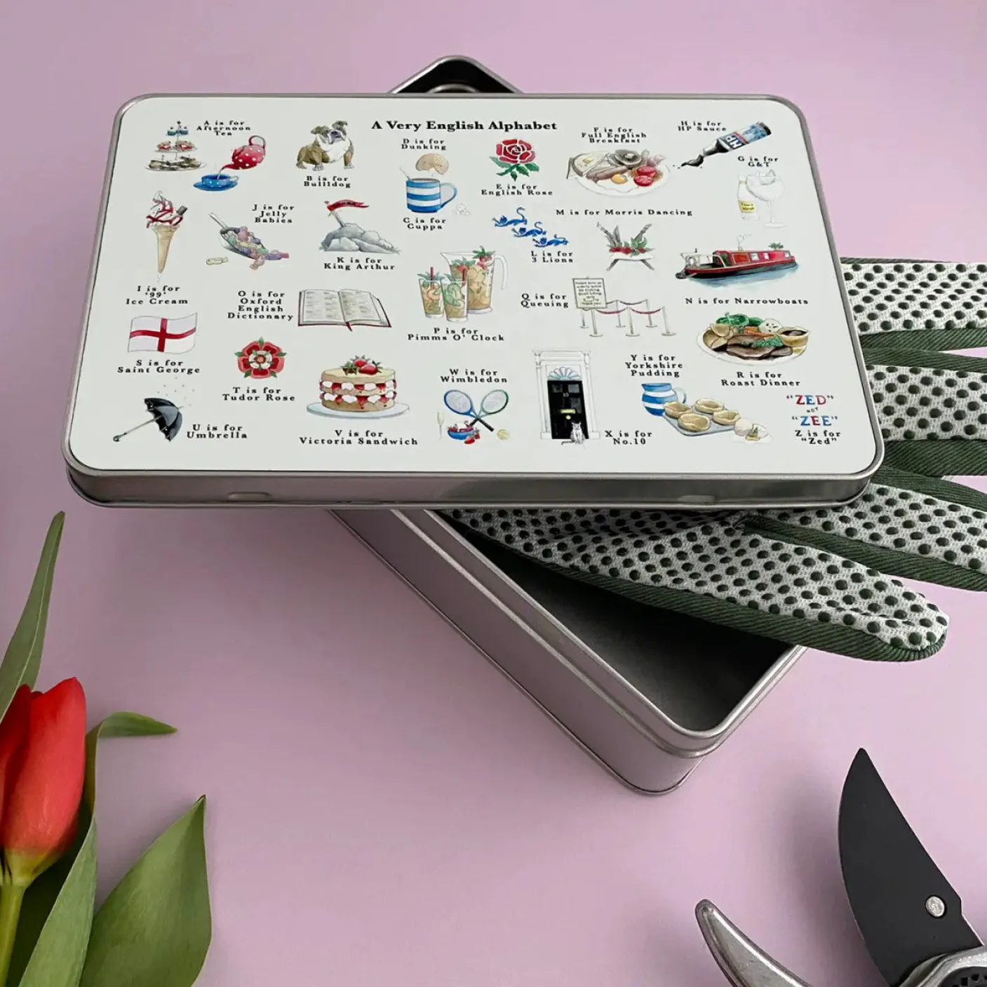 A Very English Alphabet Storage Tin