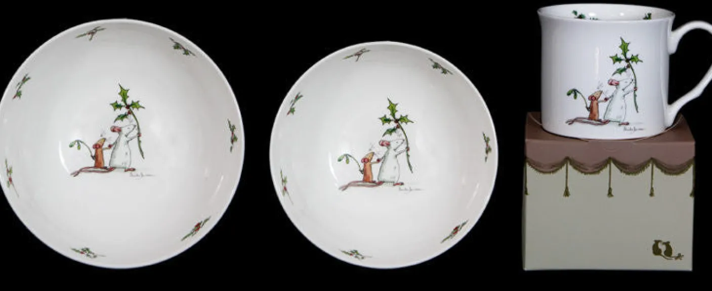 Here He Comes Christmas Large Bone China Bowl