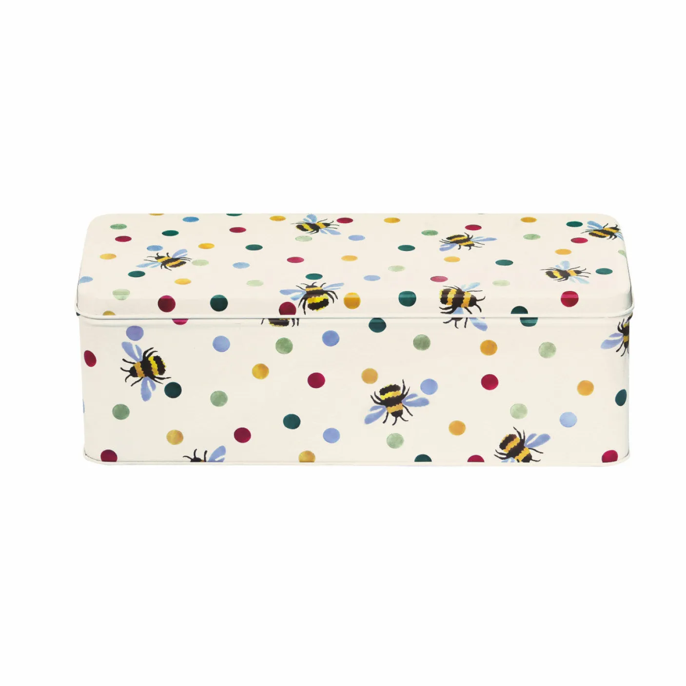 Polka Bee Long Deep Rectangular Tin