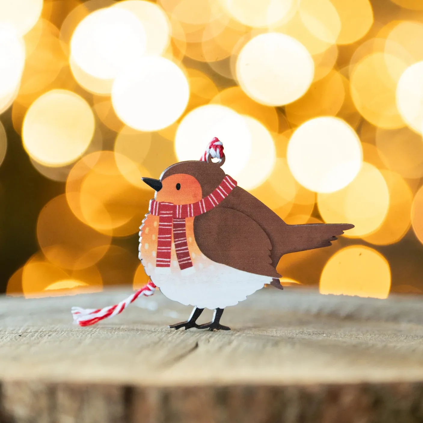 Robin Wooden Christmas Decoration