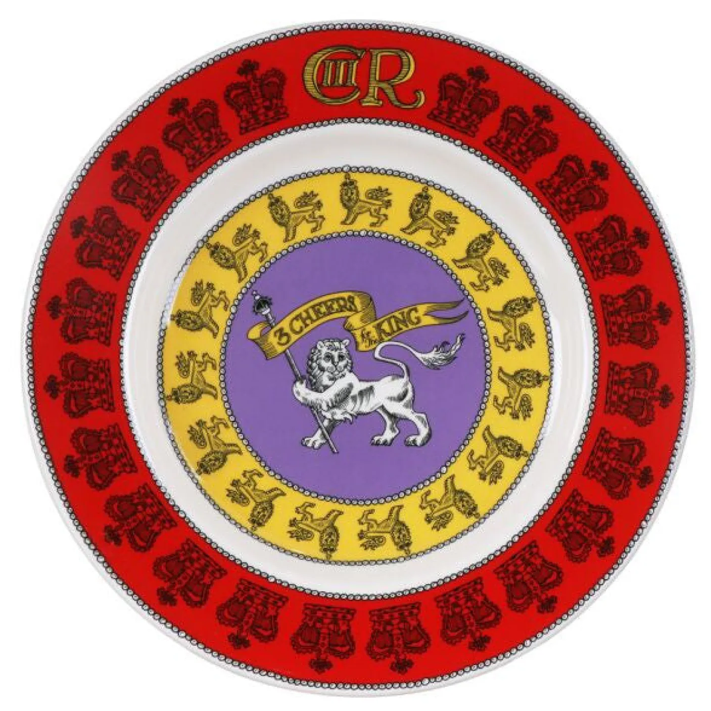 3 Cheers for King Charles III 8 1/2 Inch Plate