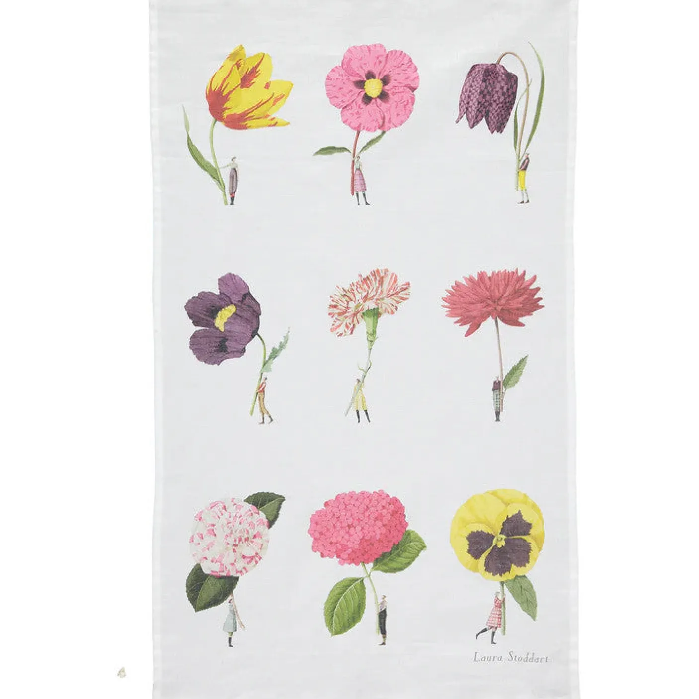 In Bloom Multi Flower Linen Union Tea Towel
