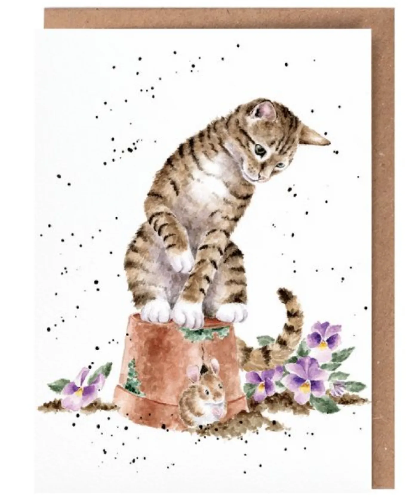 'Hide and Squeak' Cat and Mouse Greetings Card