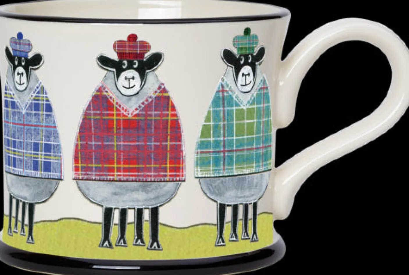 Tartan Sheep Mug by Moorland Pottery
