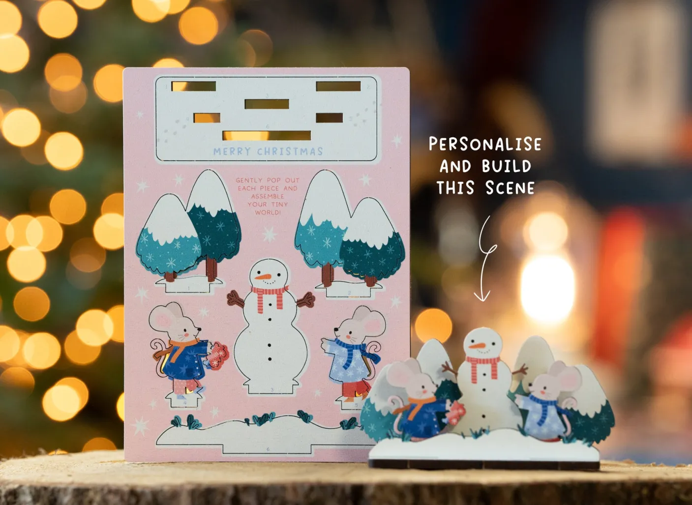 Christmas Mice & Snowman Pop Out Card