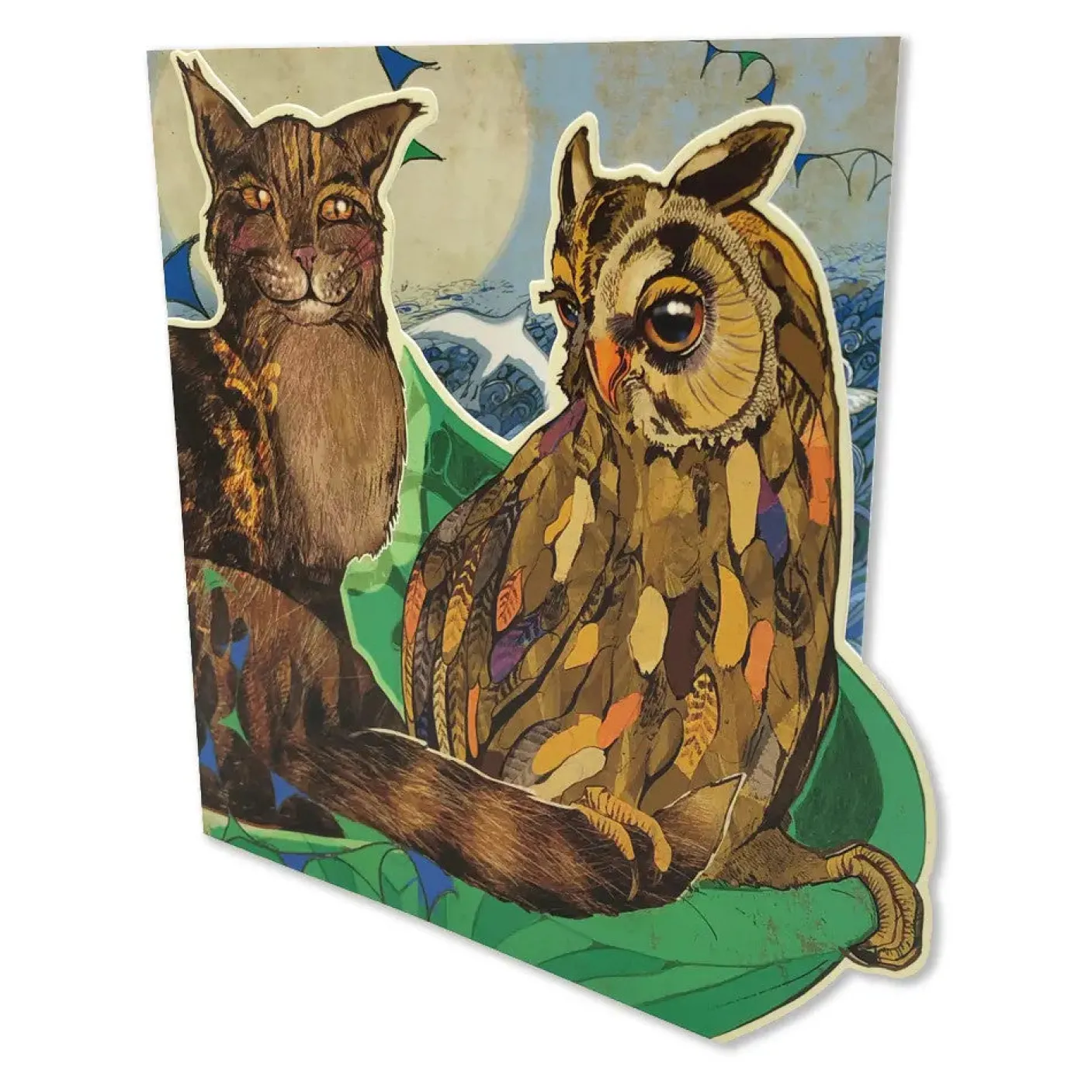 Owl & the Pussycat Die-Cut Greetings Card