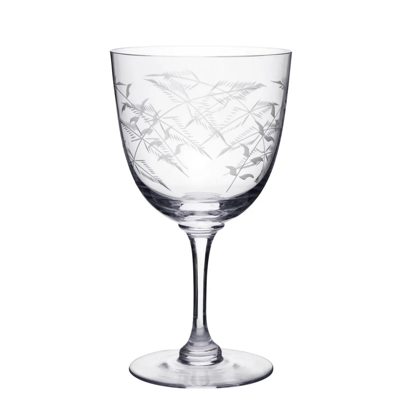 Wine Glass with Fern Design