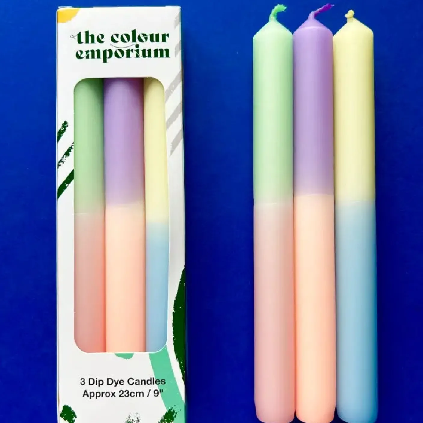 Easter Delight Dip Dye Dinner Candles Trio