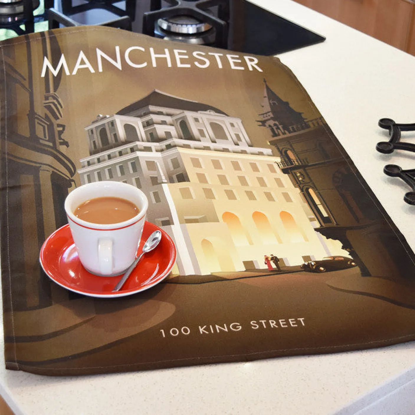Manchester - 100 King Street Tea Towel