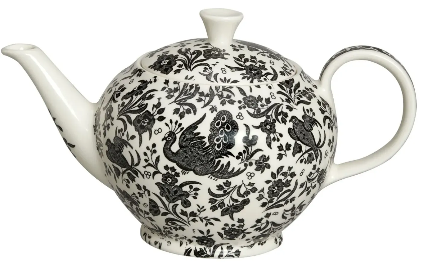 Black Regal Peacock Large Teapot
