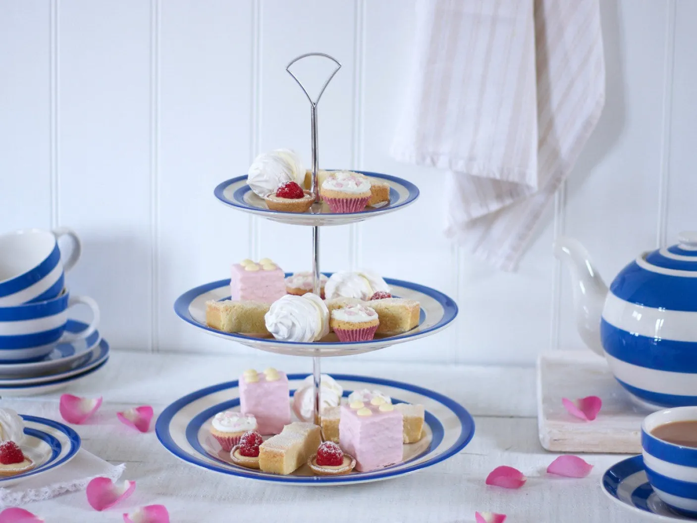 Cornishware Three-Tier Cake Stand