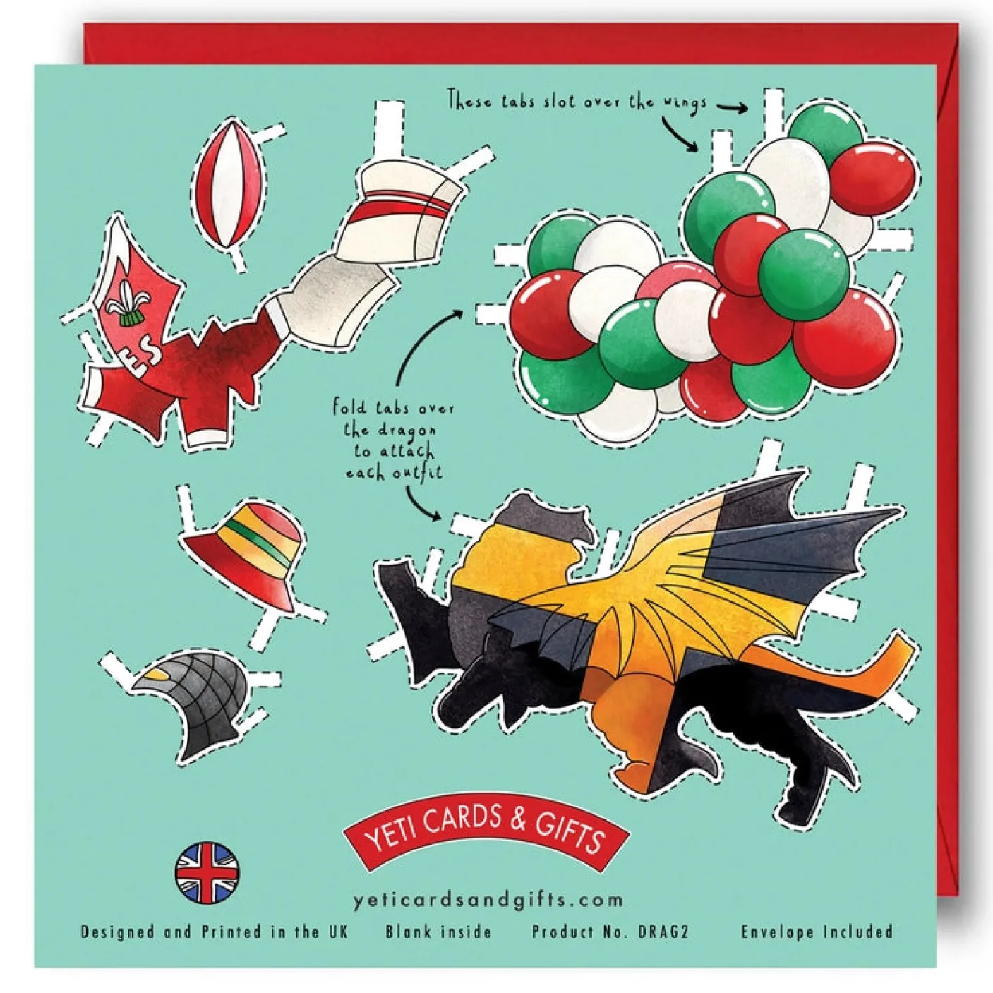 Dress a Welsh Dragon Birthday Card