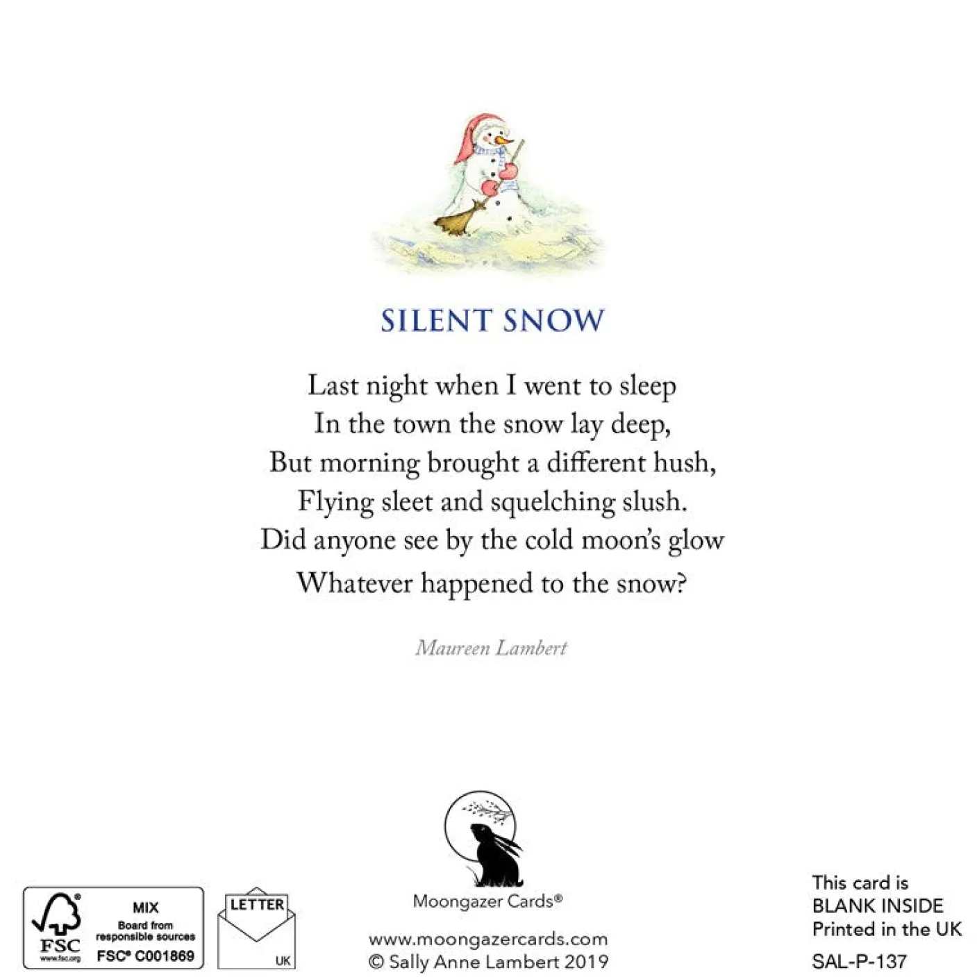 Silent Snow Greeting Card