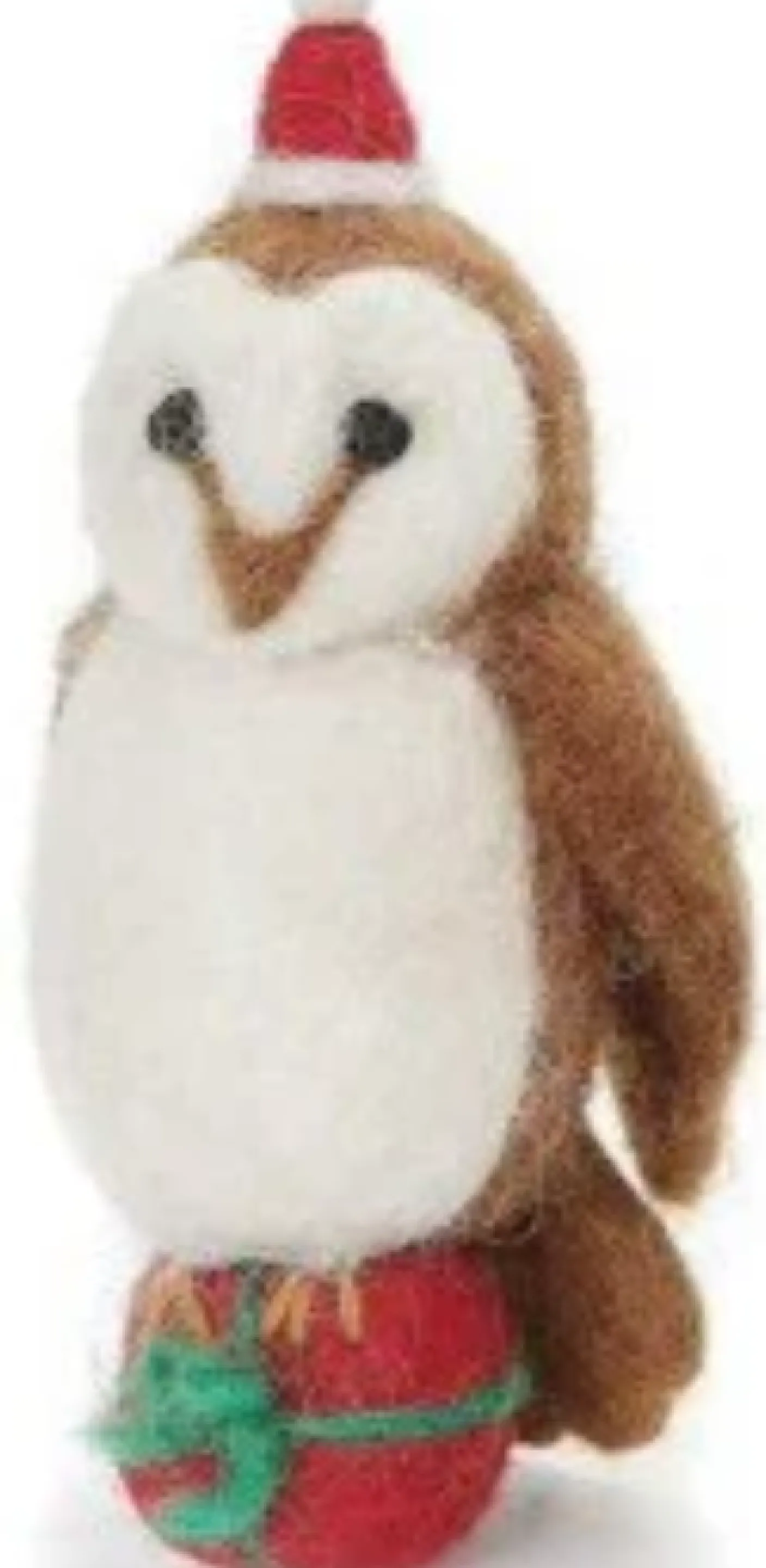 Owl with a Present Felt Decoration