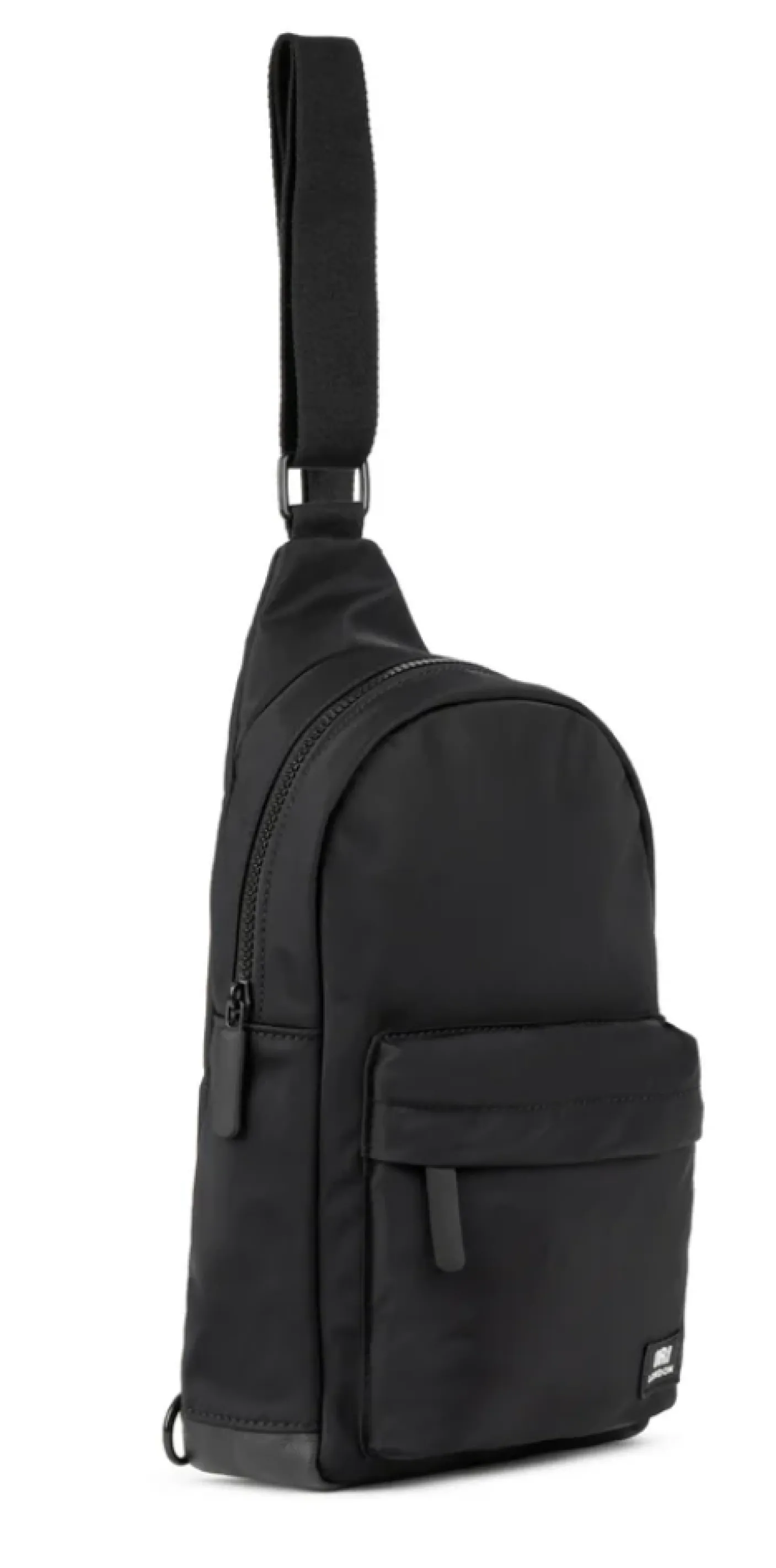 Willesdon B All Black Recycled Nylon Crossbody Bag- Large
