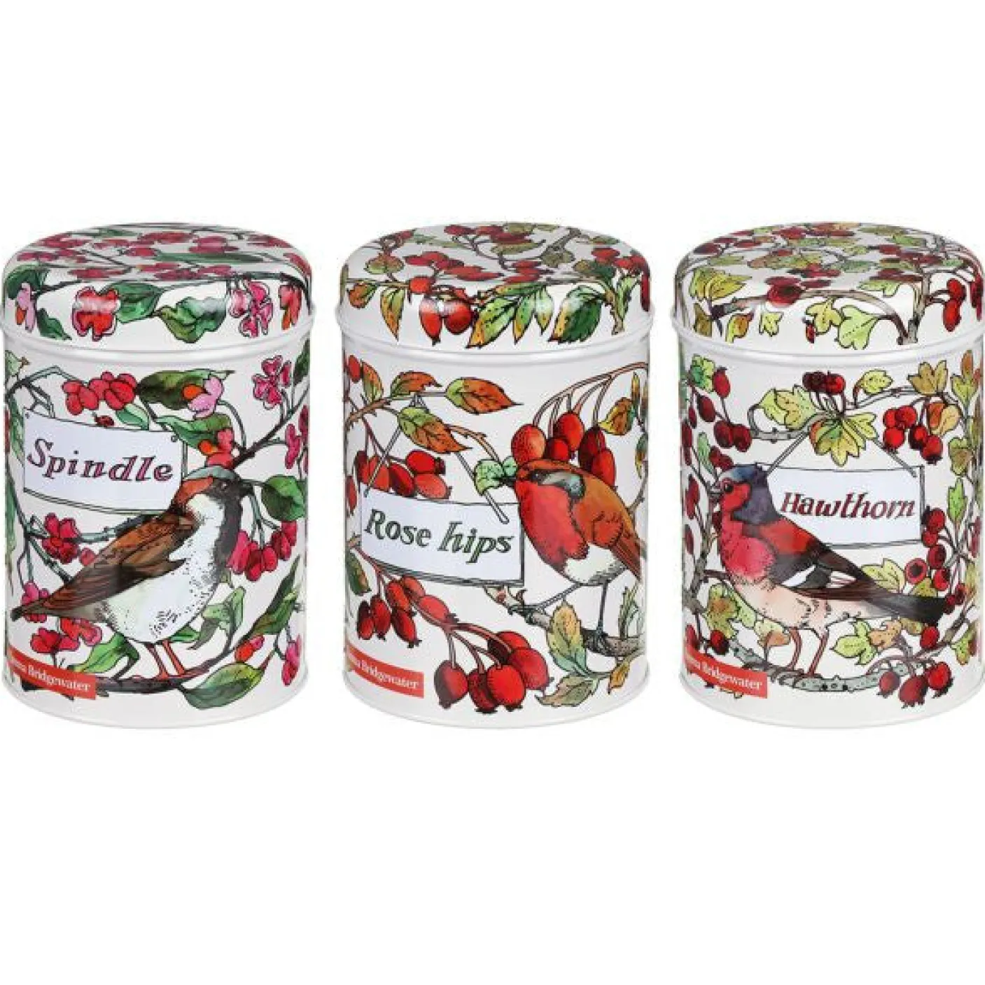 Birds in the Hedgerow Set of 3 Round Caddies
