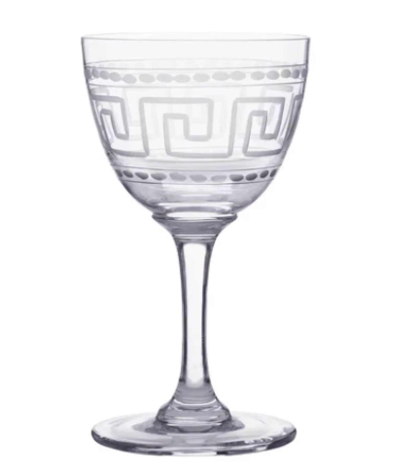 Liqueur Glass with Greek Key Design by The Vintage List