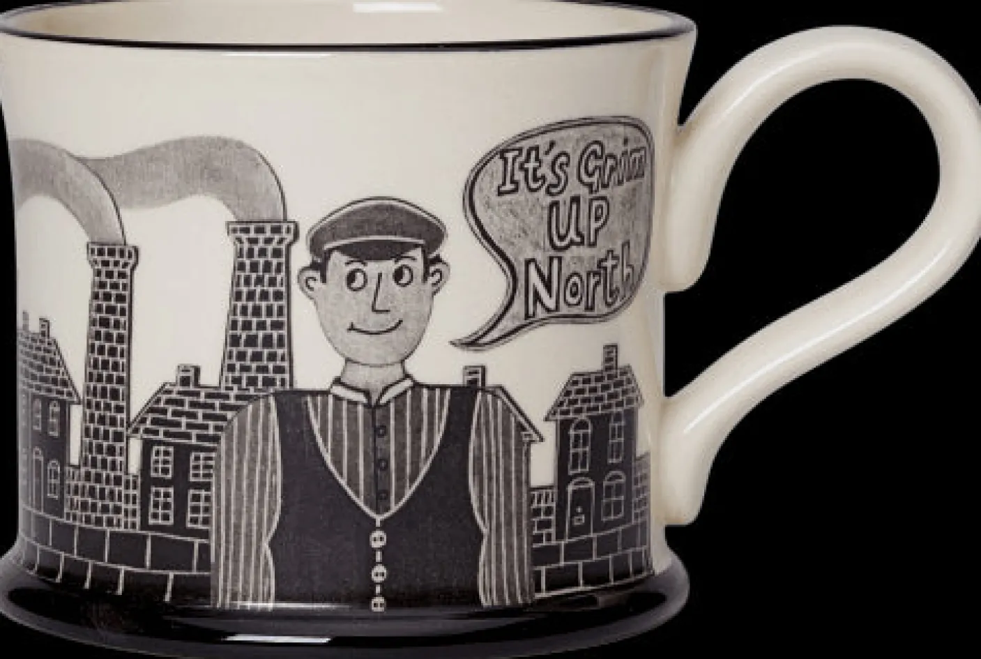 It's Grim Up North Mug by Moorland Pottery