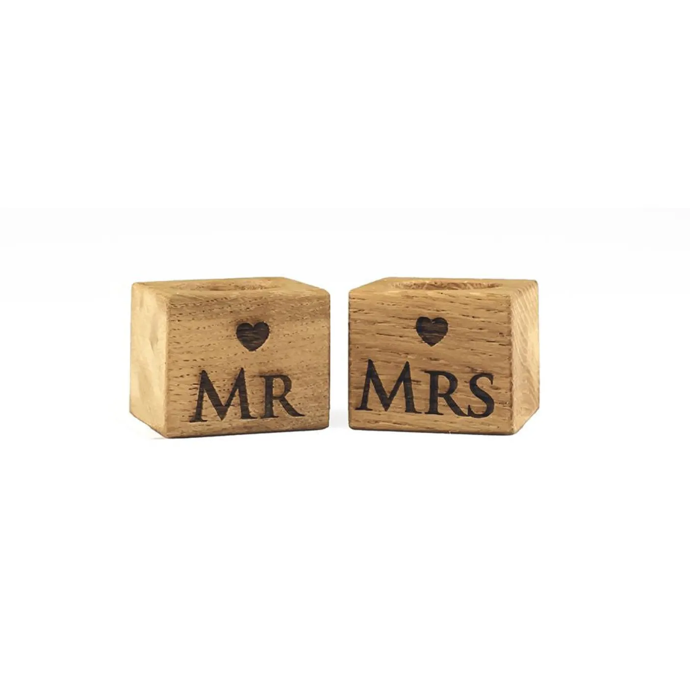 Mr & Mrs Oak Egg Cups - Set of 2