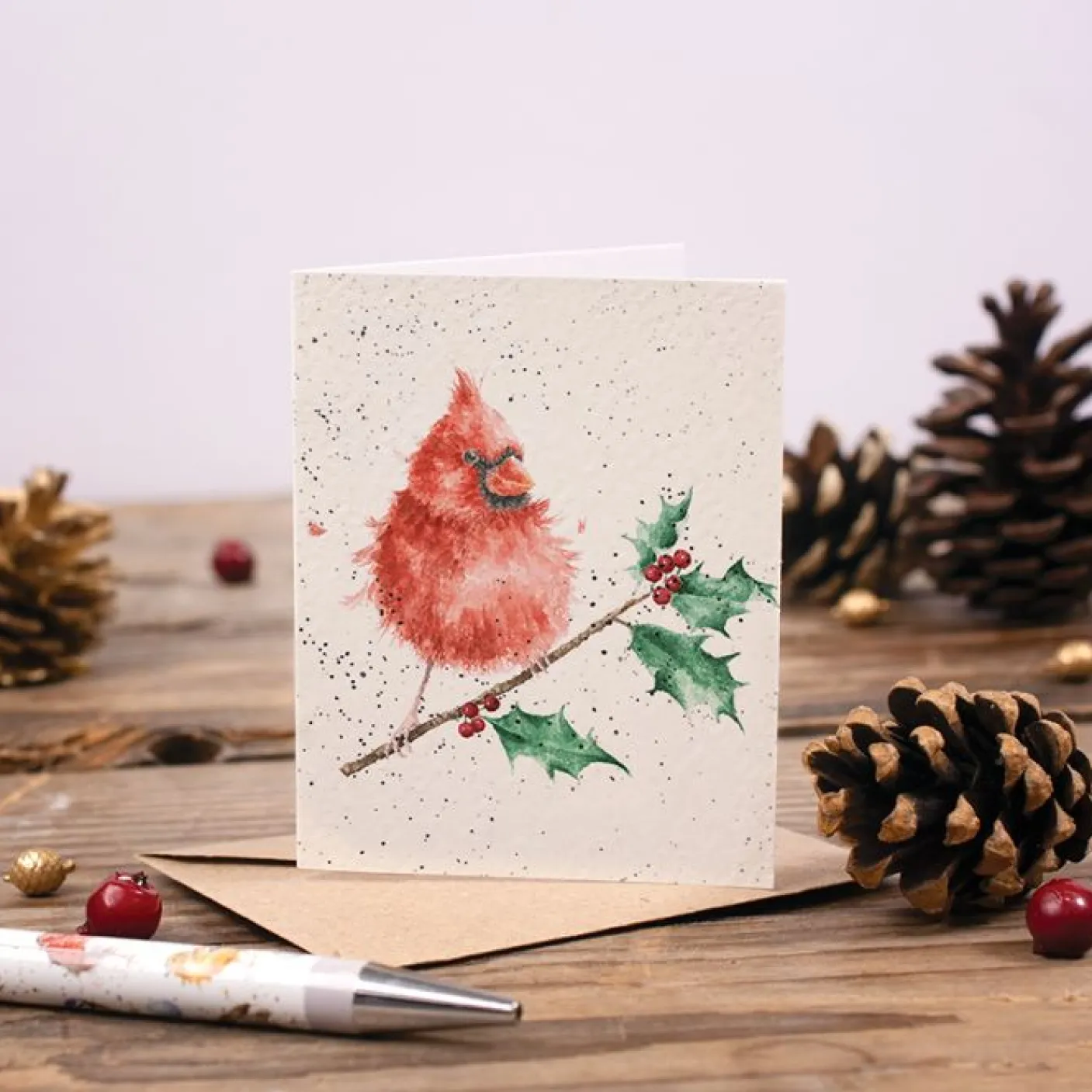 'Merry and Bright' Cardinal Gift Enclosure Card