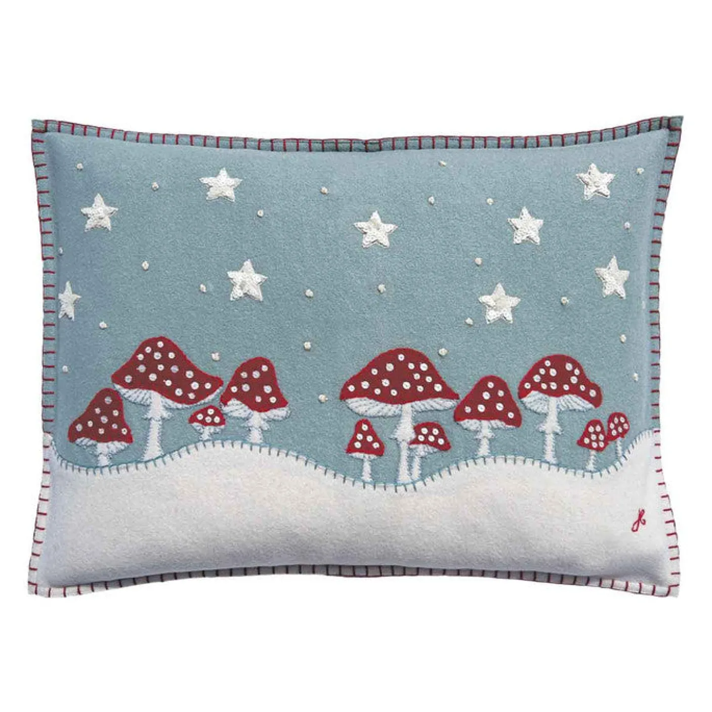 Enchanted Mushroom Pillow - Duck Egg Blue