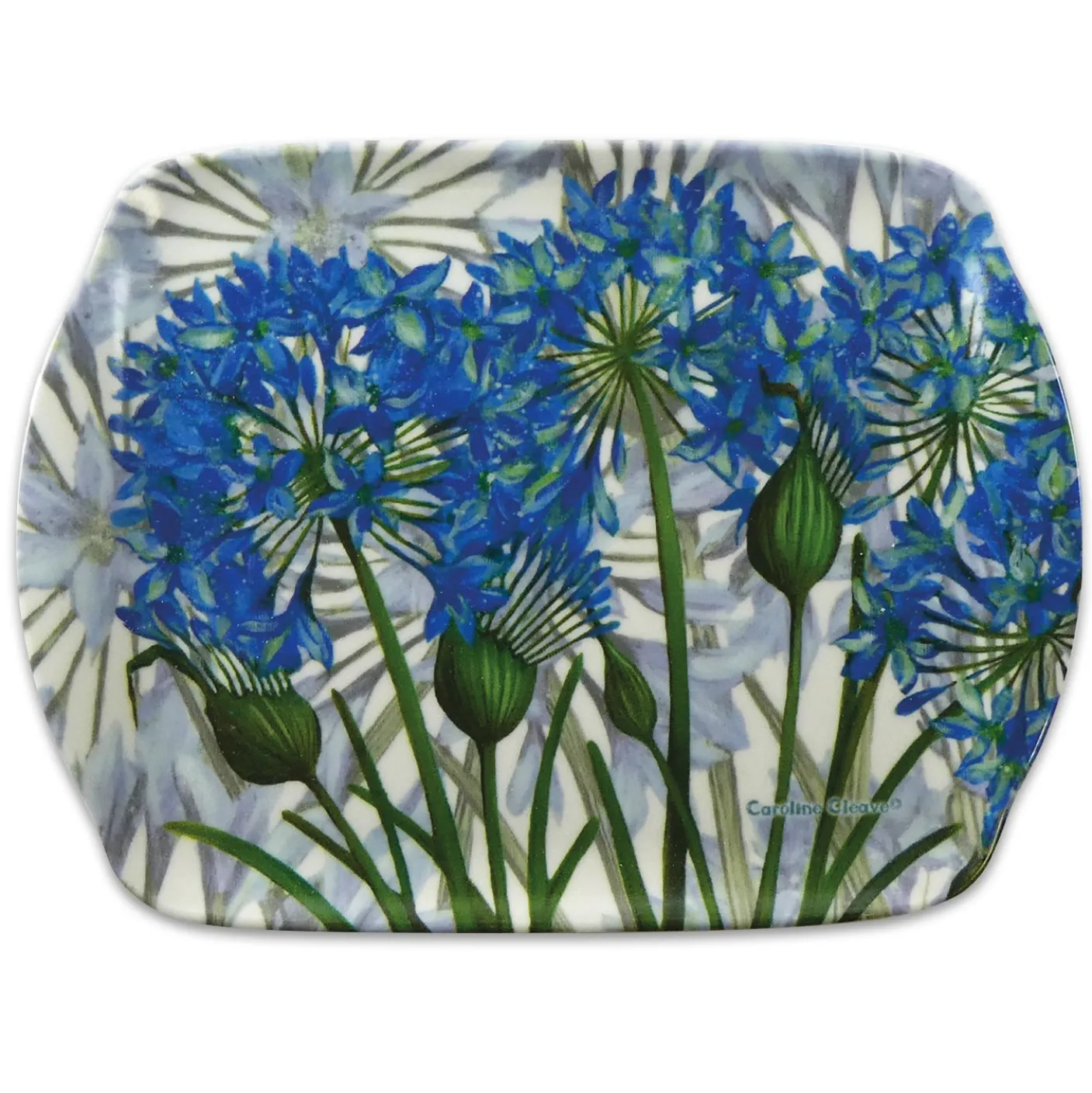 Caroline Cleave Bright & Colorful Agapanthus Melamine Scatter Tray