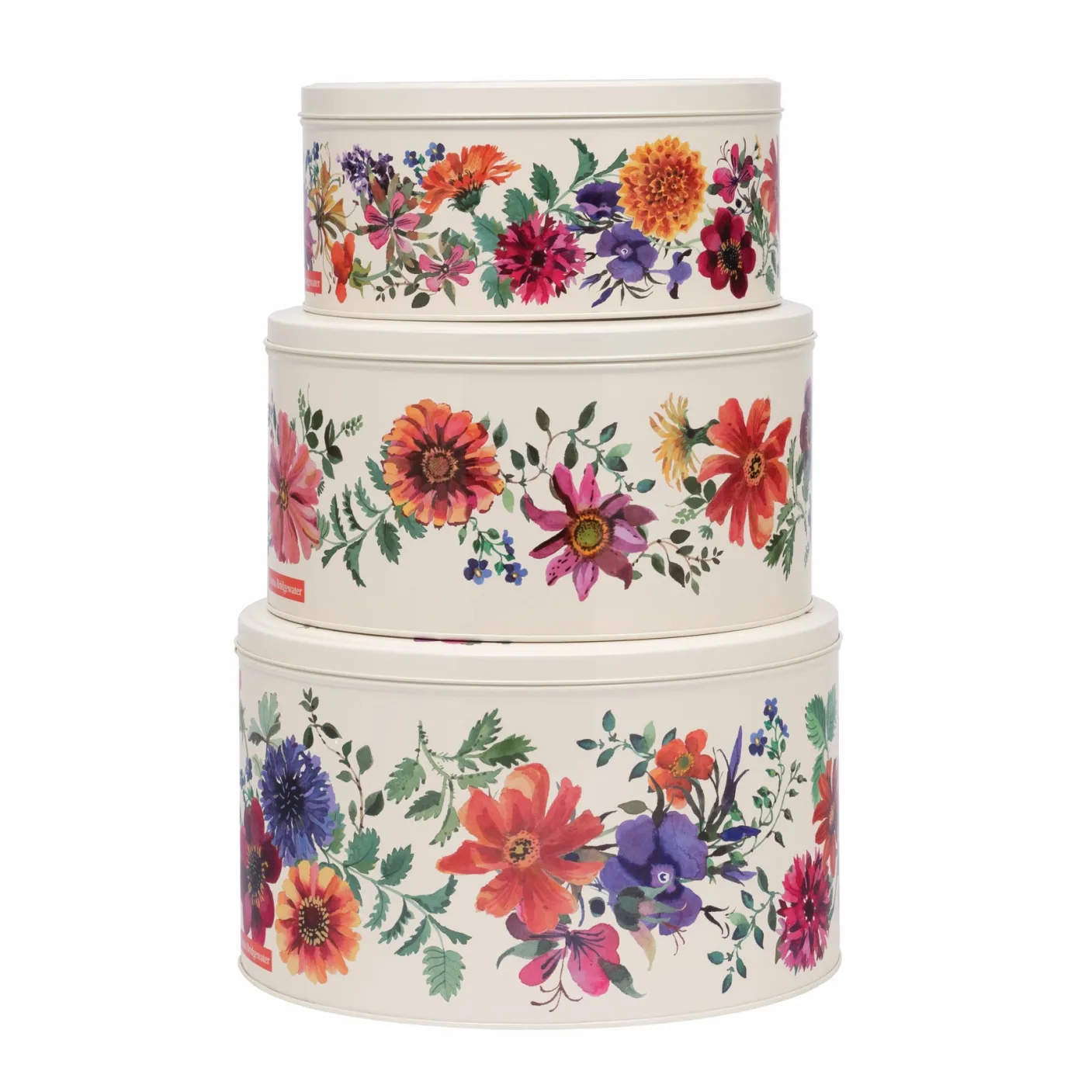 Garden Flowers Set of 3 Round Cake Tins