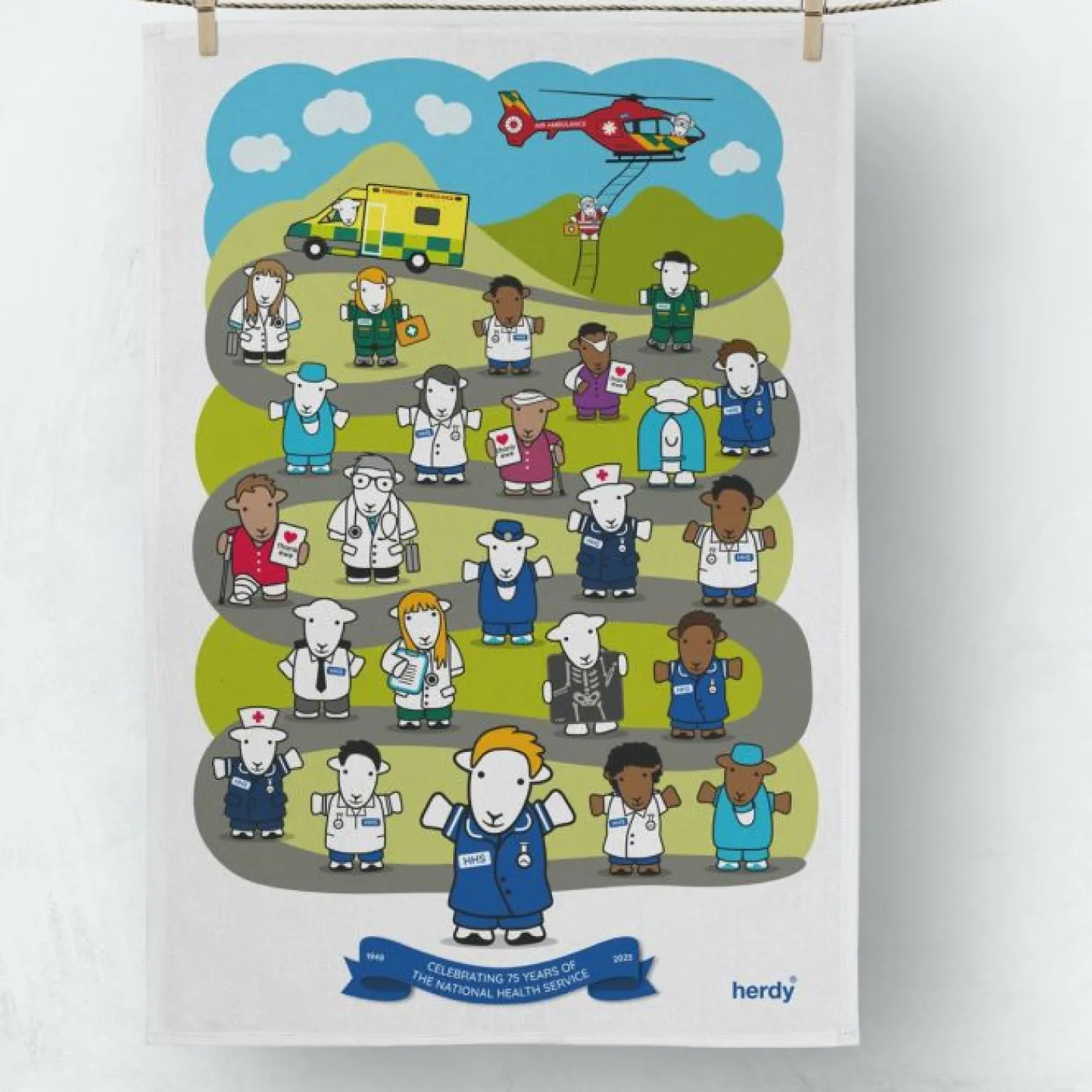 NHS 75th Anniversary Cotton Tea Towel