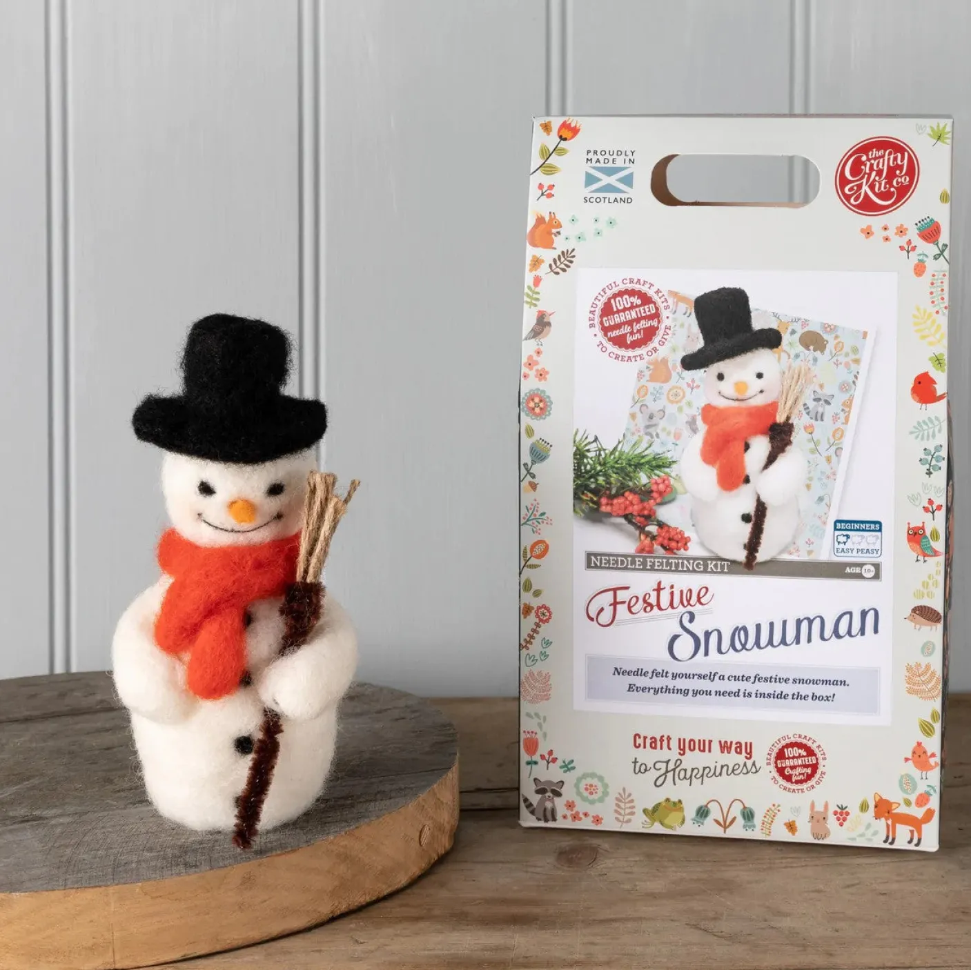 Festive Snowman Needle Felting Kit