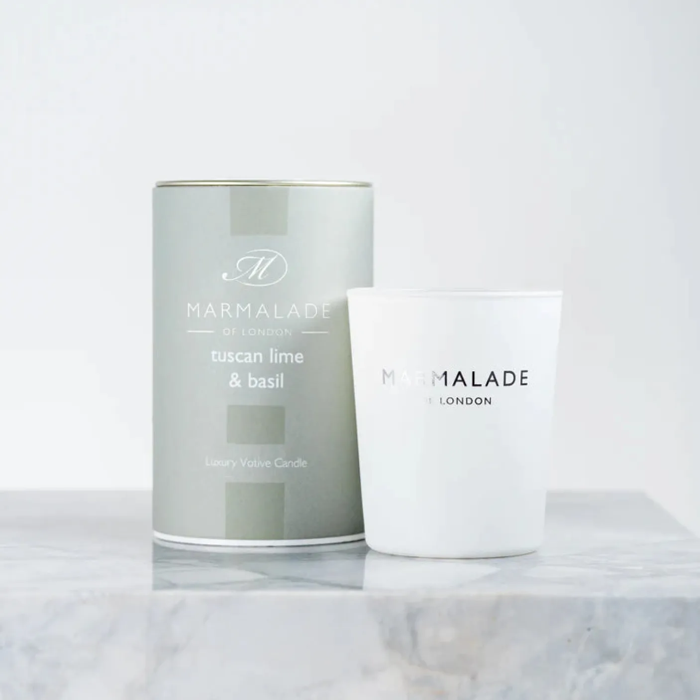 Tuscan Lime & Basil Luxury Glass Votive Candle