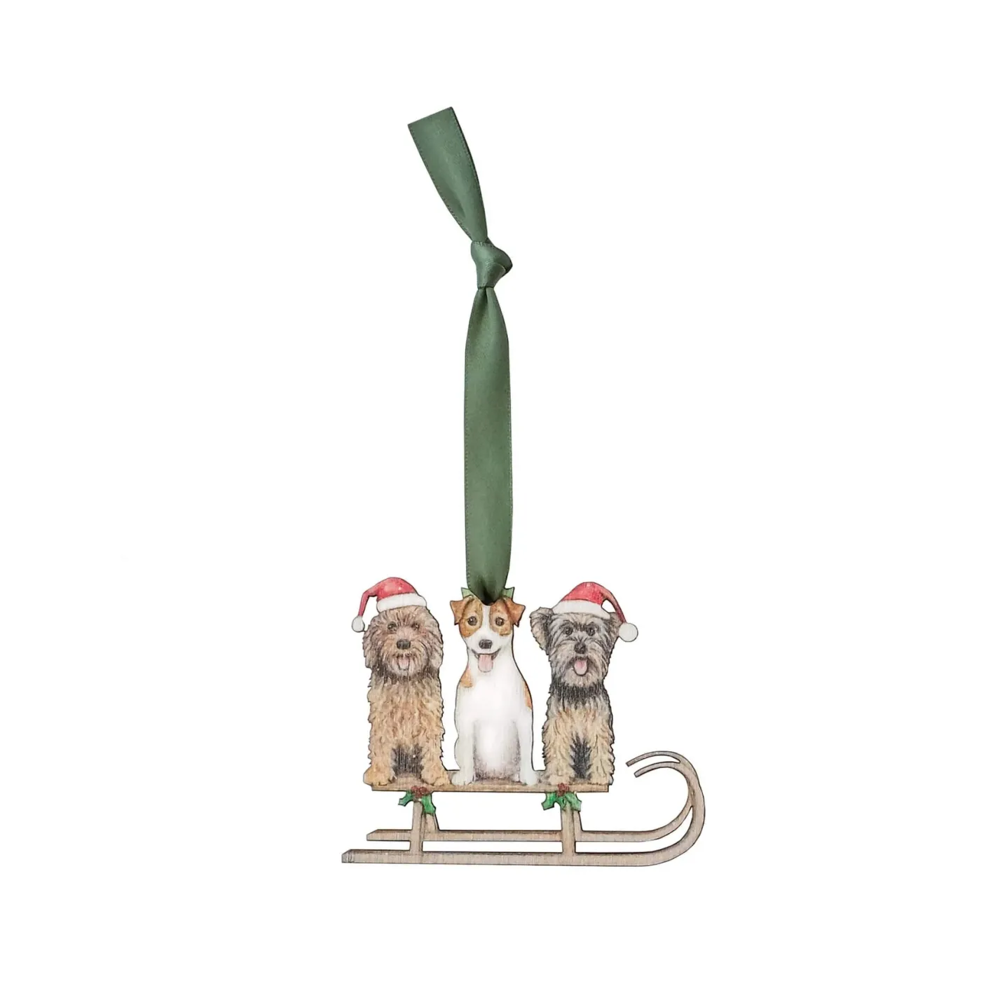 Dogs Wooden Christmas Decoration