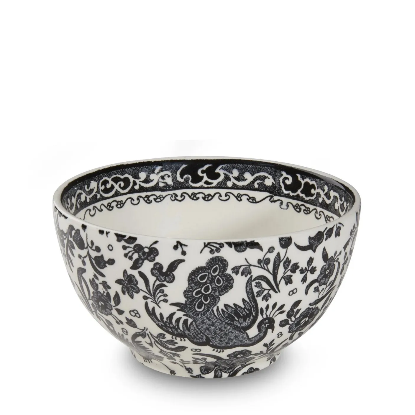 Black Regal Peacock Mini Footed Bowl - 4.75in/12cm