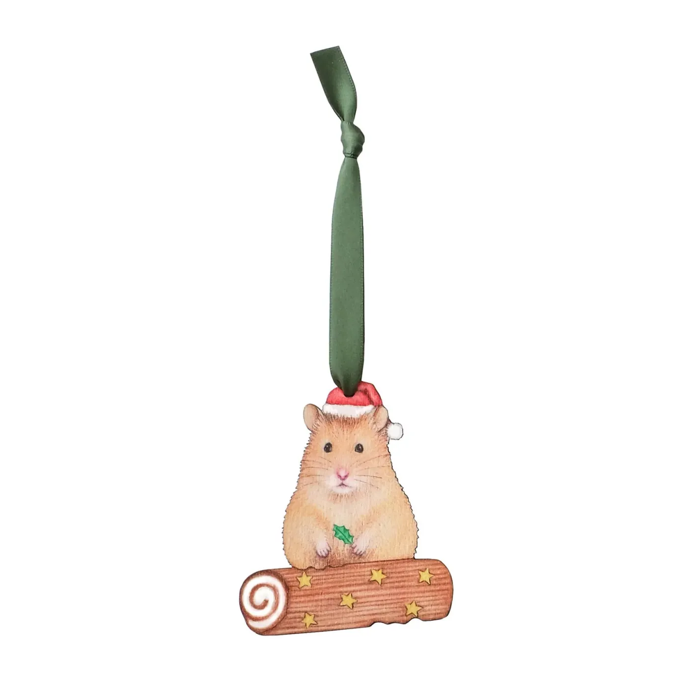 Hamster Wooden Christmas Decoration