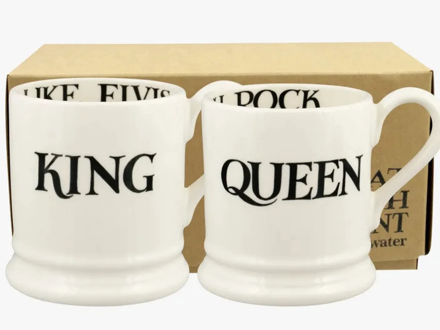 Black Toast King & Queen Set of 2 1/2 Pint Mugs