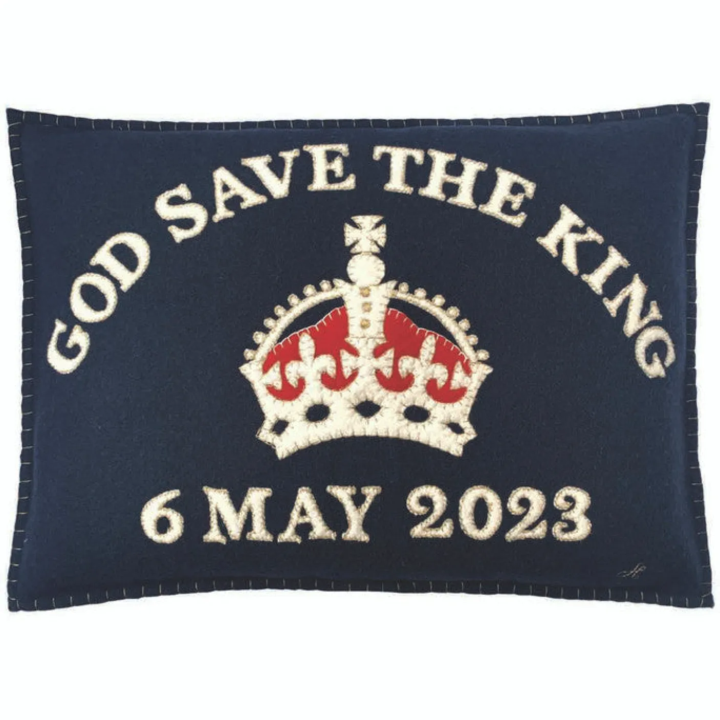 God Save The King Pillow - Navy