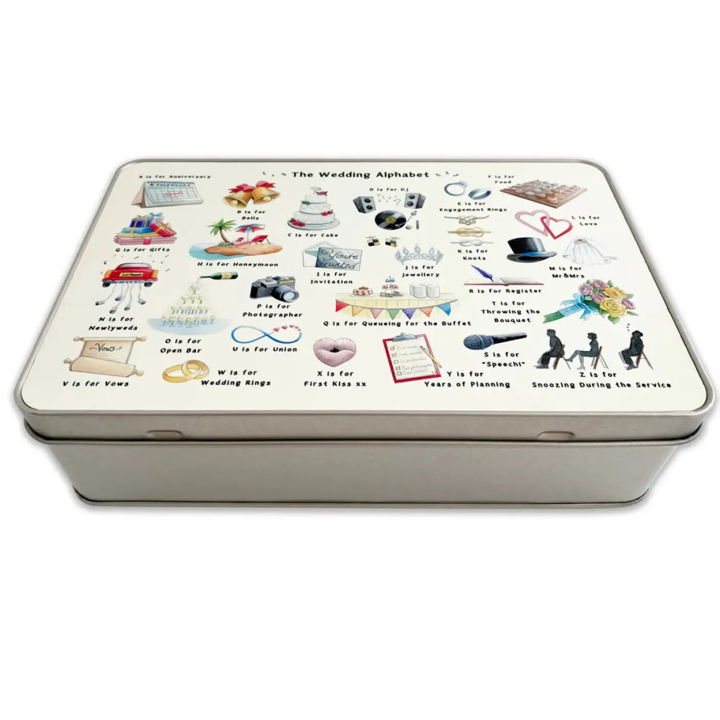 The Wedding Alphabet Keepsake Storage Tin