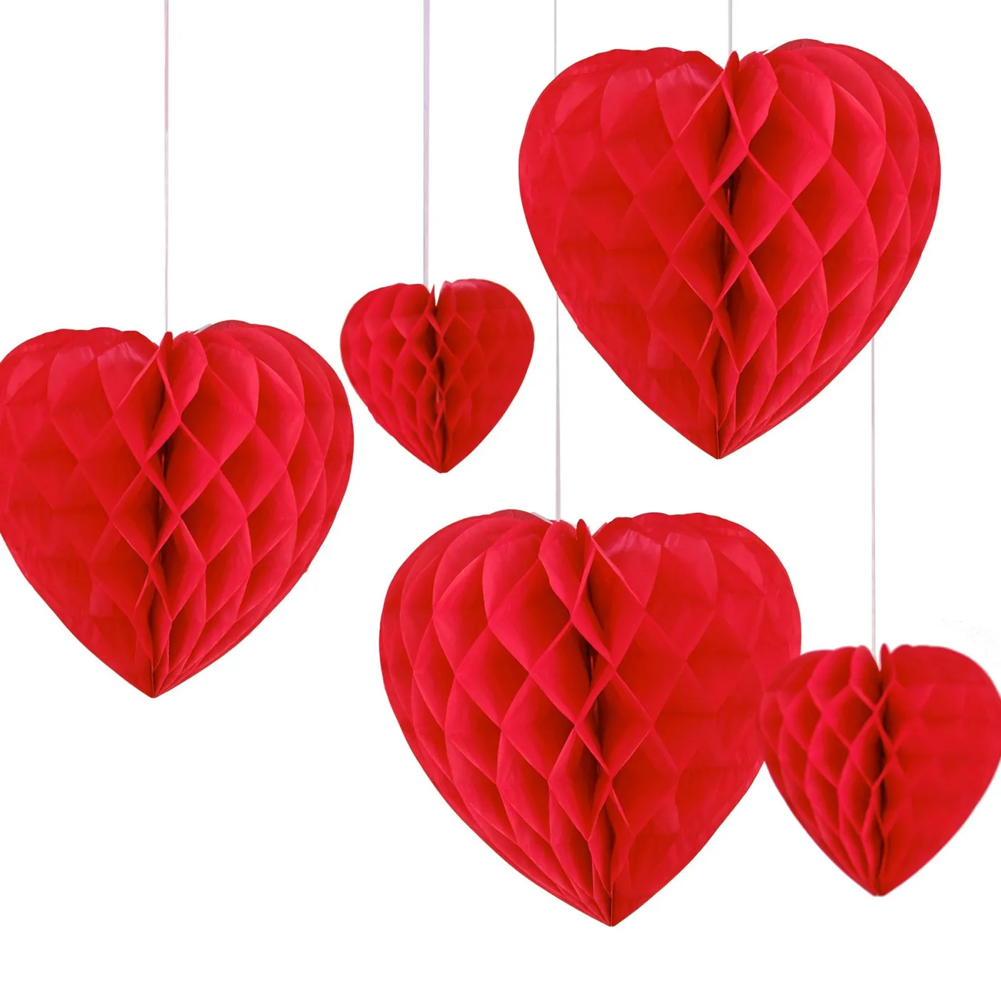 Honeycomb Hanging Heart Decorations