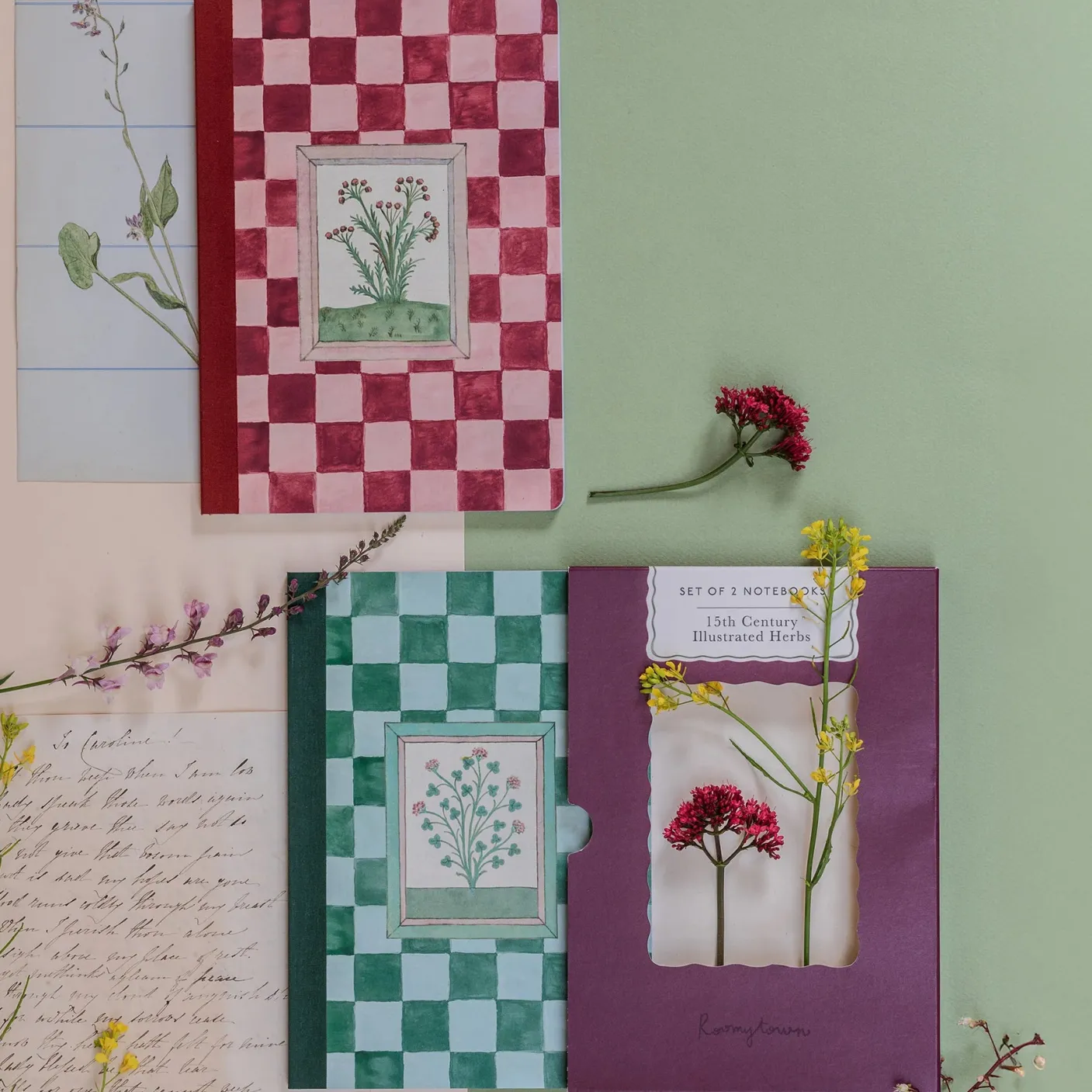 15th Century Illustrated Herbs Set of 2 Notebooks