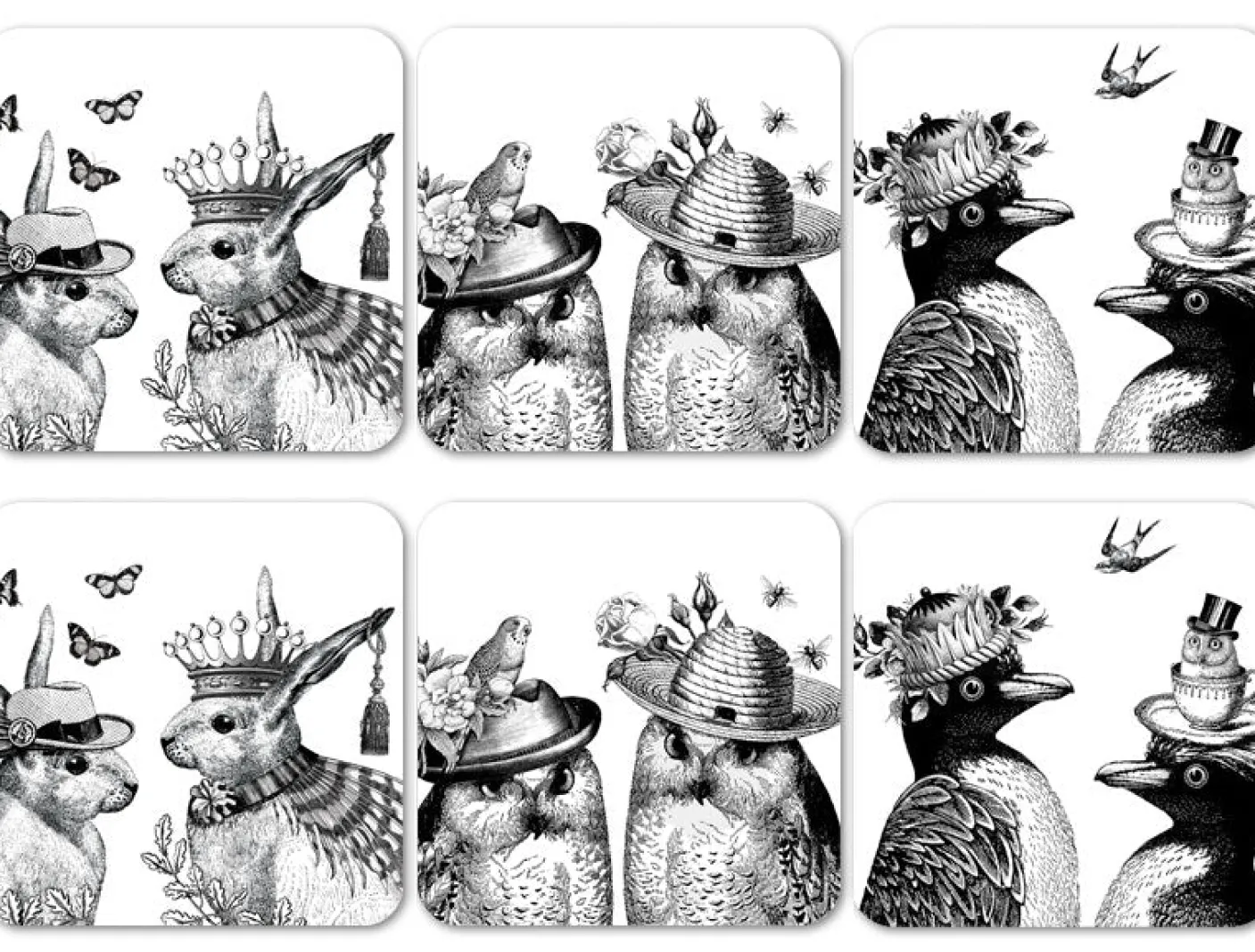 Sunday Best White Coasters Set of 6