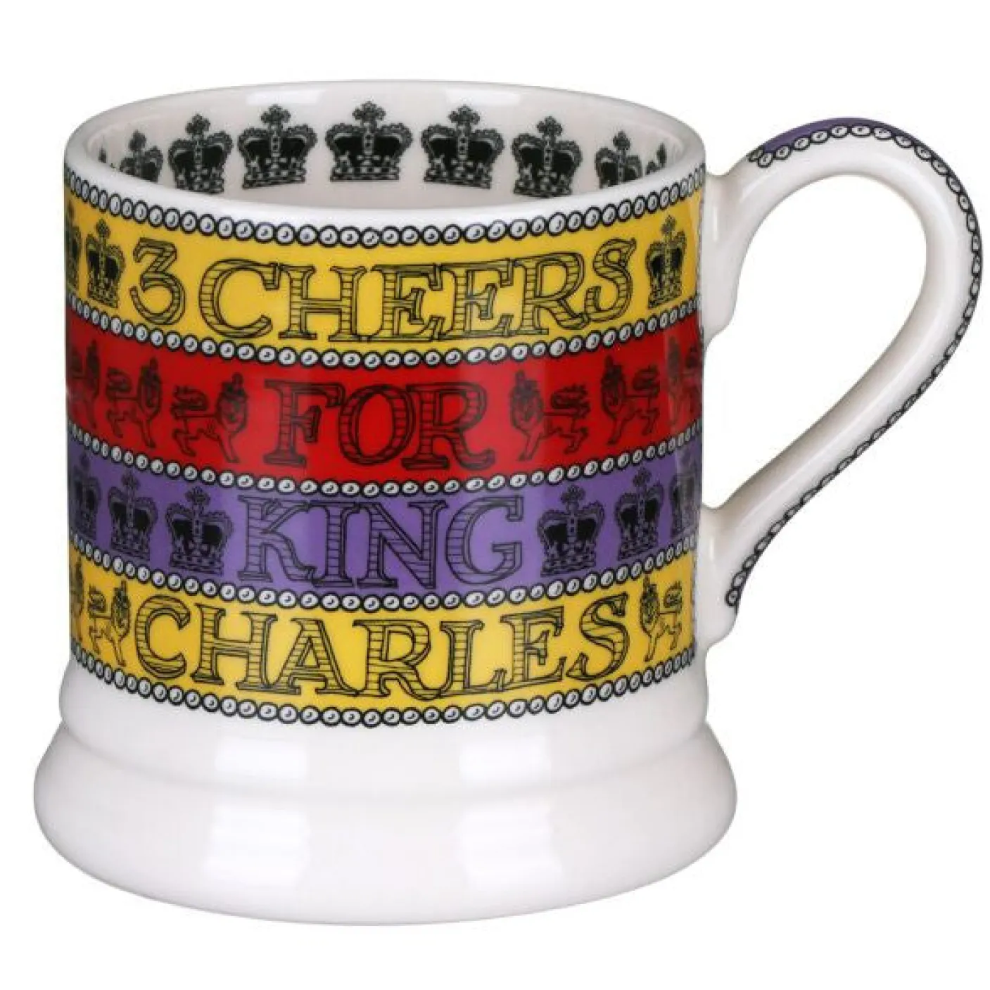 3 Cheers for King Charles III 1/2 Pint Mug