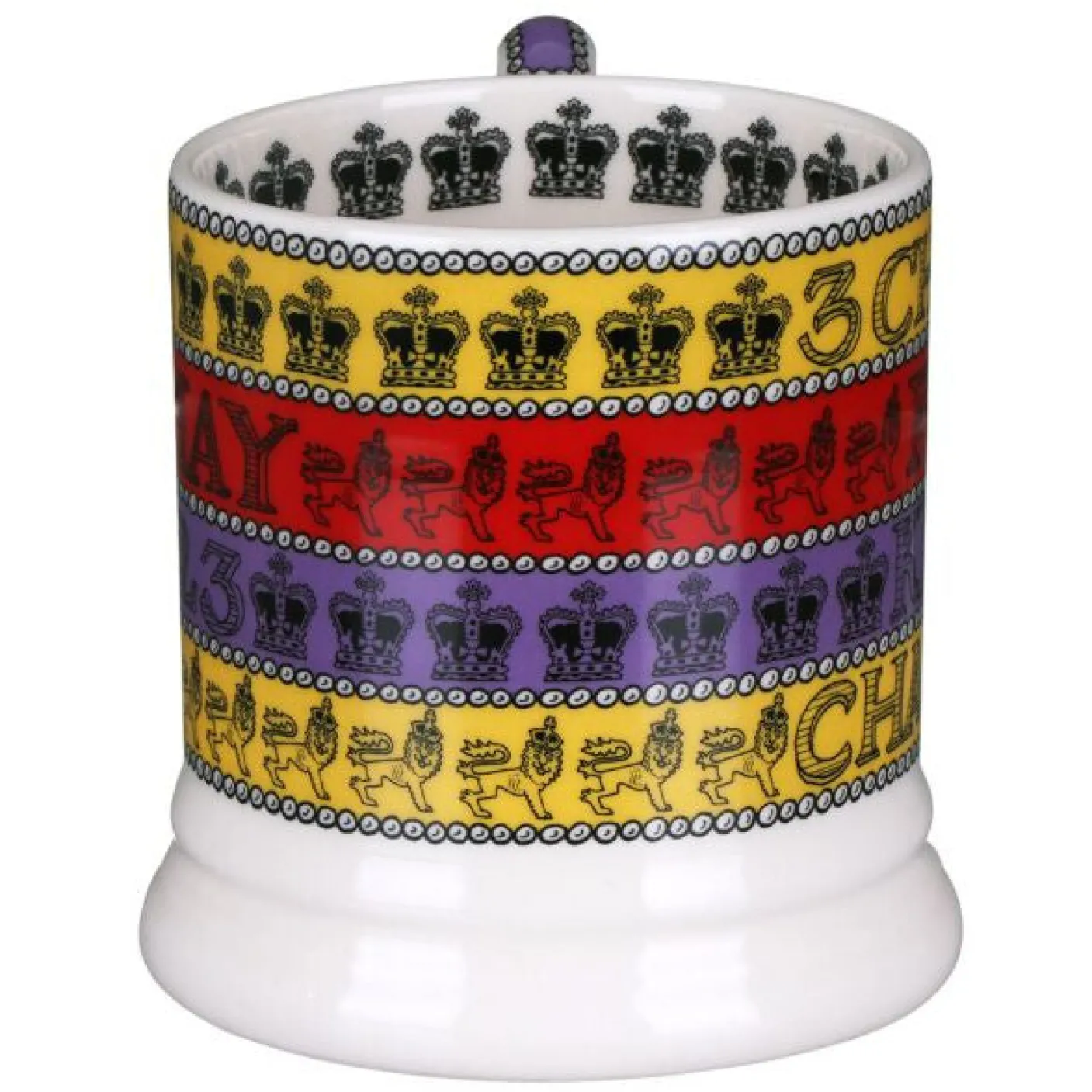 3 Cheers for King Charles III 1/2 Pint Mug