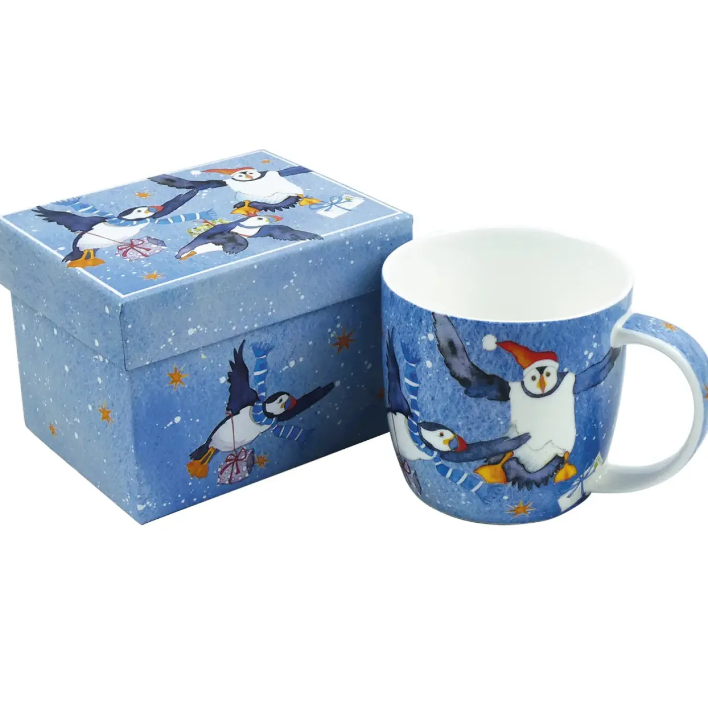 Winter Puffins Bone China Mug (Boxed)