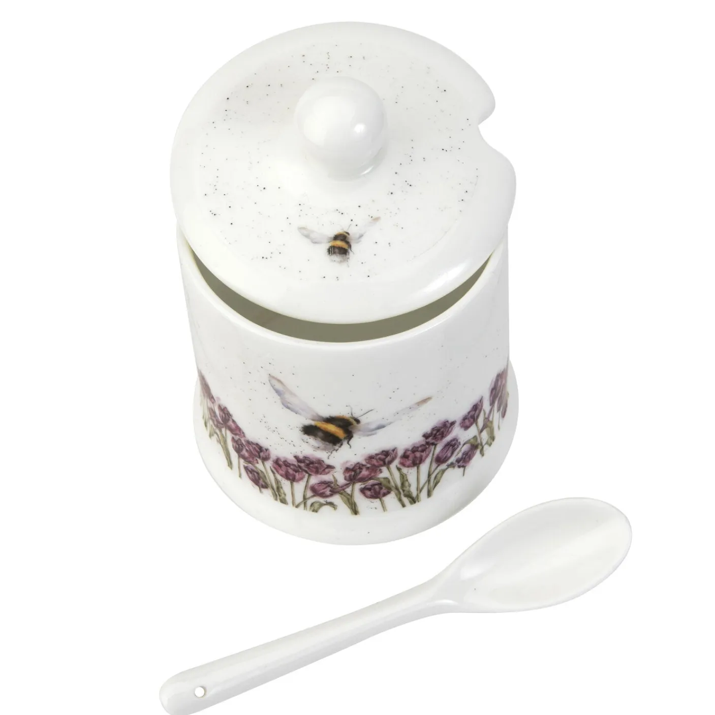 Bumblebee Bone China Conserve Pot with Spoon