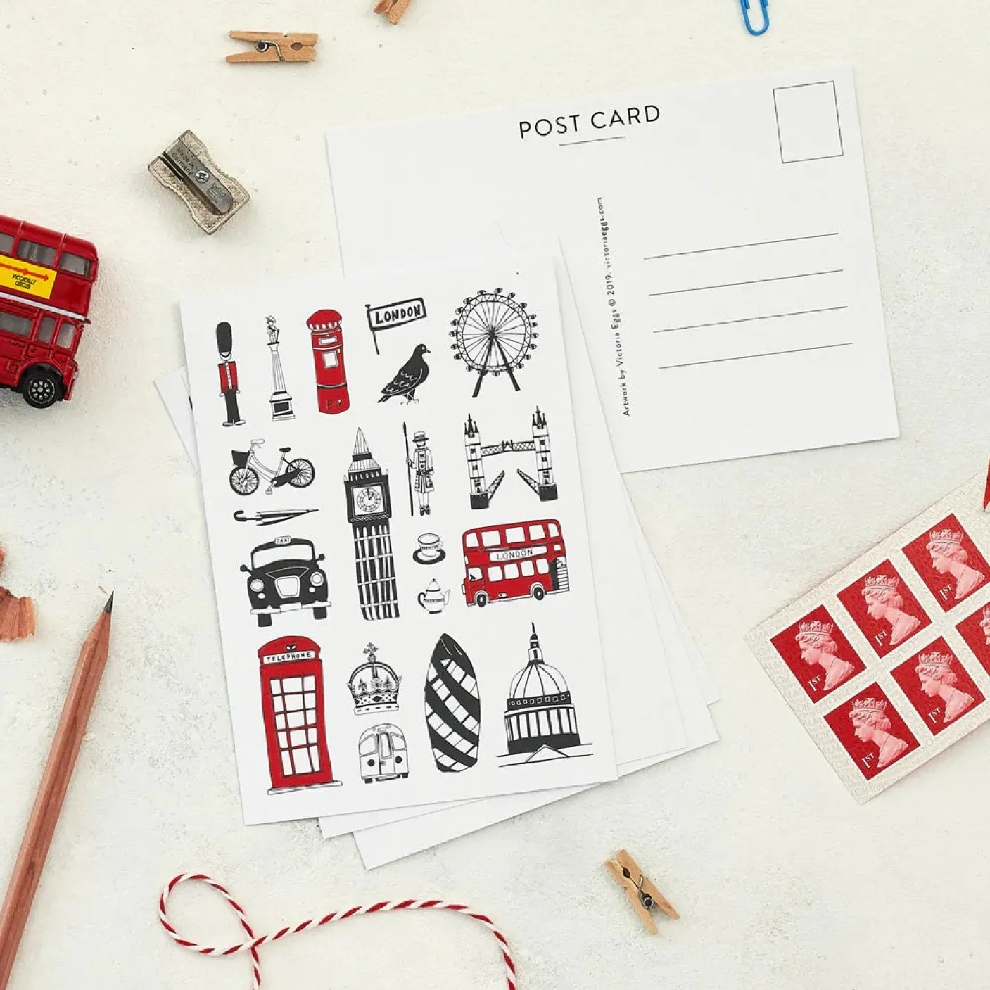 Simply London Pack of 6 Postcards