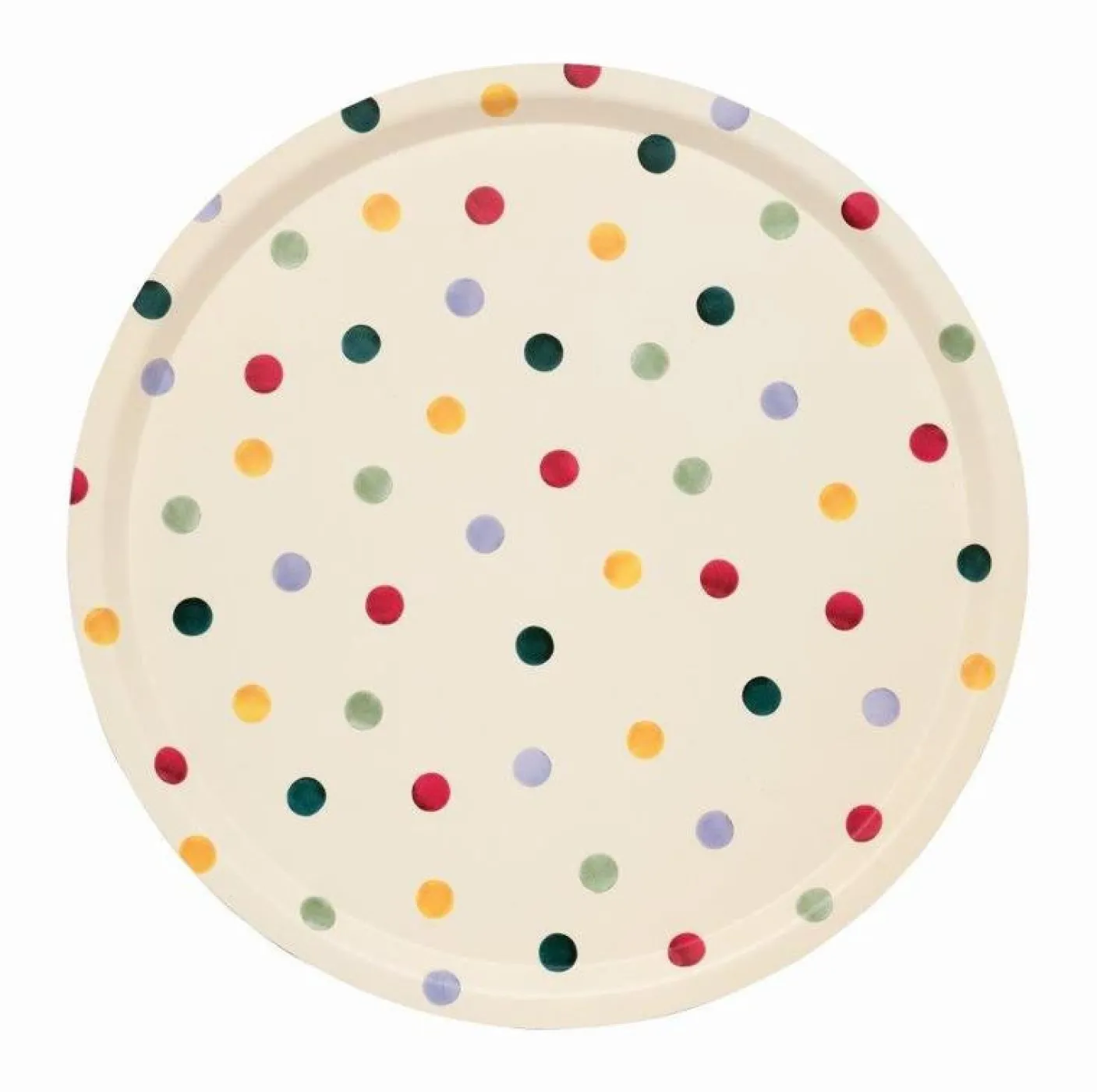 Polka Dot Round Birch Tray
