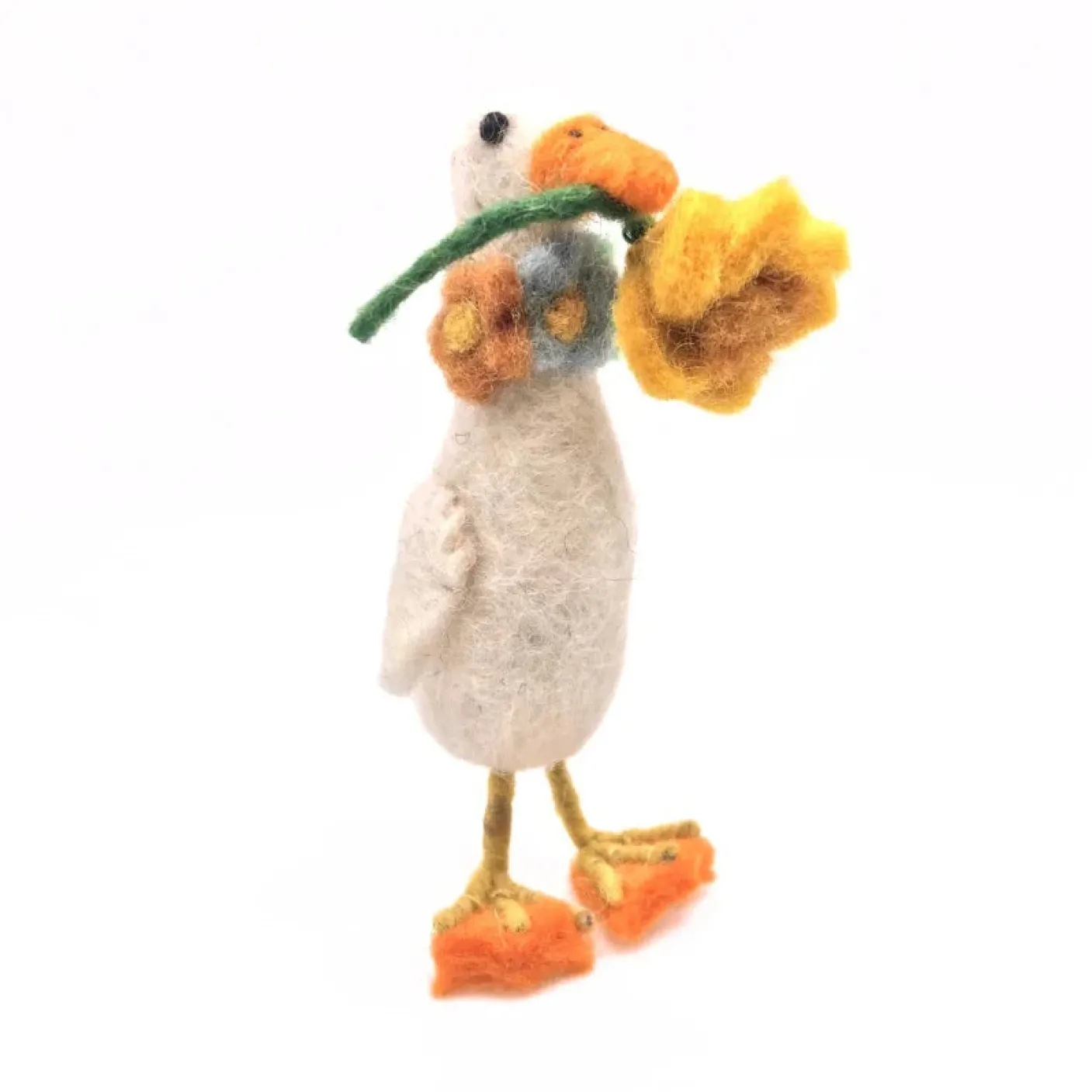 Runner Duck with Daffodil Felt Decoration